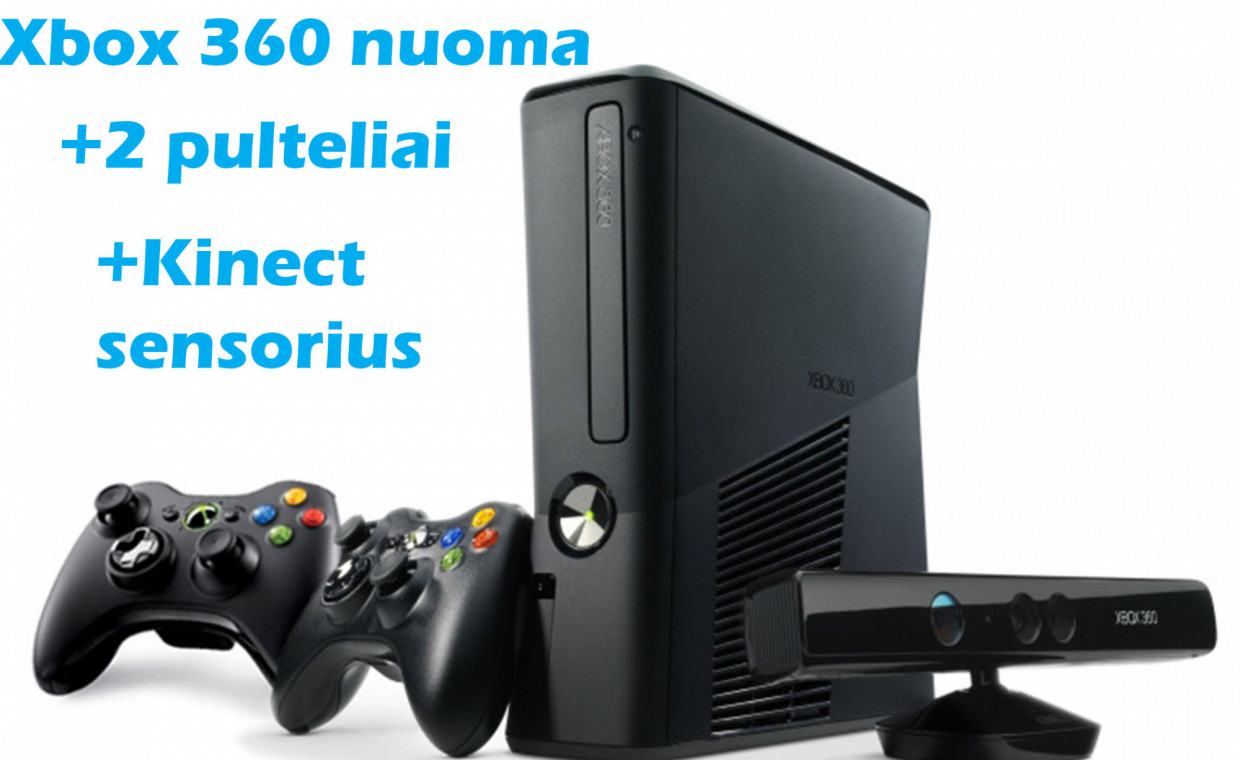 Žaidimų konsolių nuoma, Xbox 360 su Kinect kamera! nuoma, Vilnius