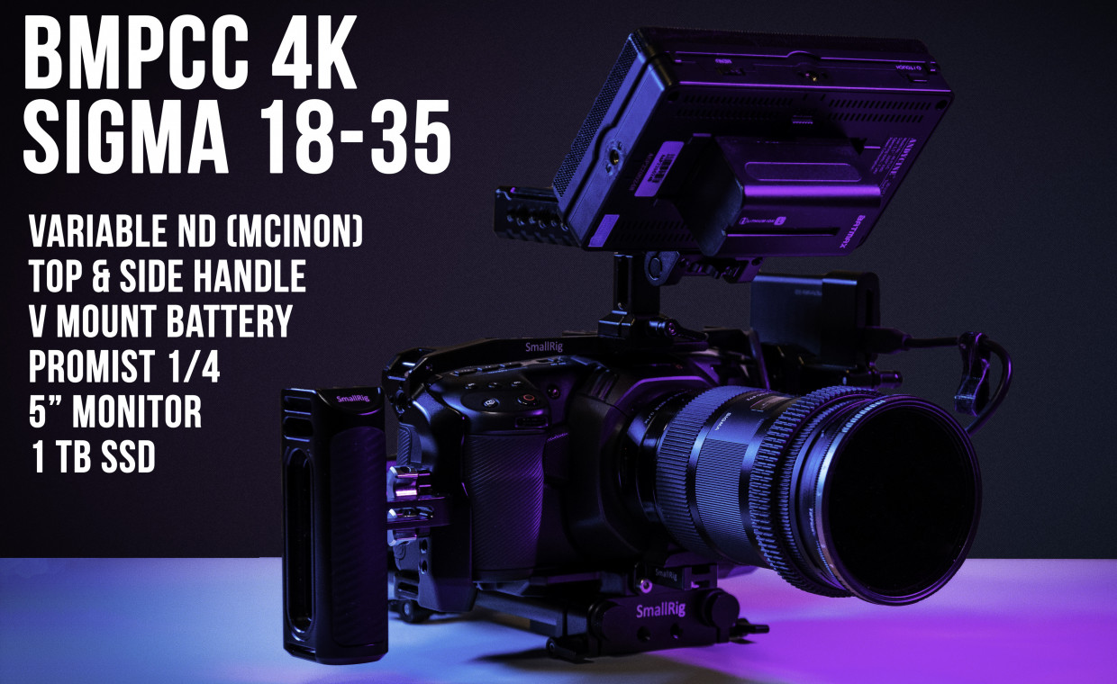 Fotoaparatų nuoma, BMPCC 4K rig - Blackmagic pocket 4k nuoma, Vilnius