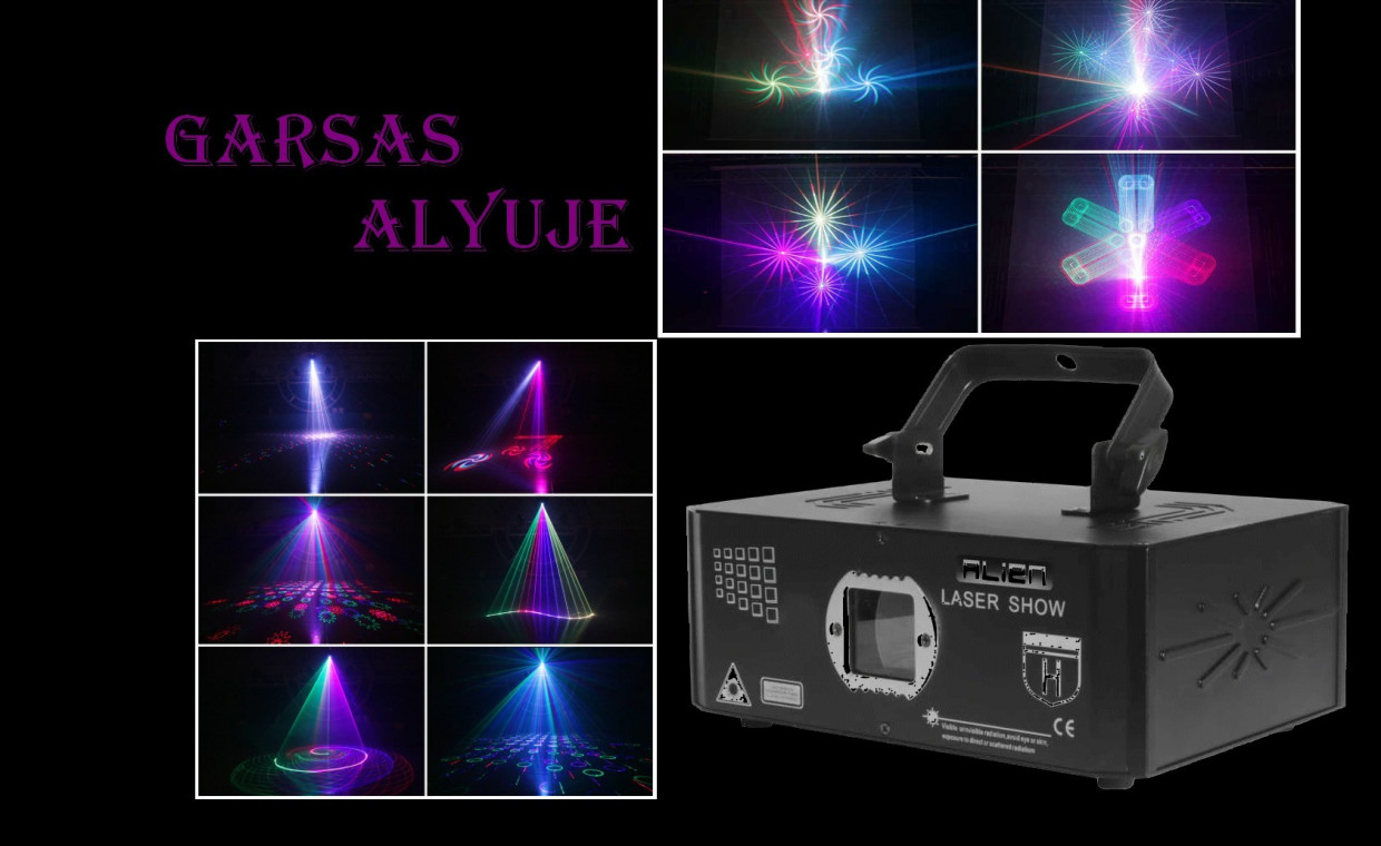 Garso technika ir instrumentai, Lazerinis RGB šv. ef. projektorius nuoma nuoma, Alytus