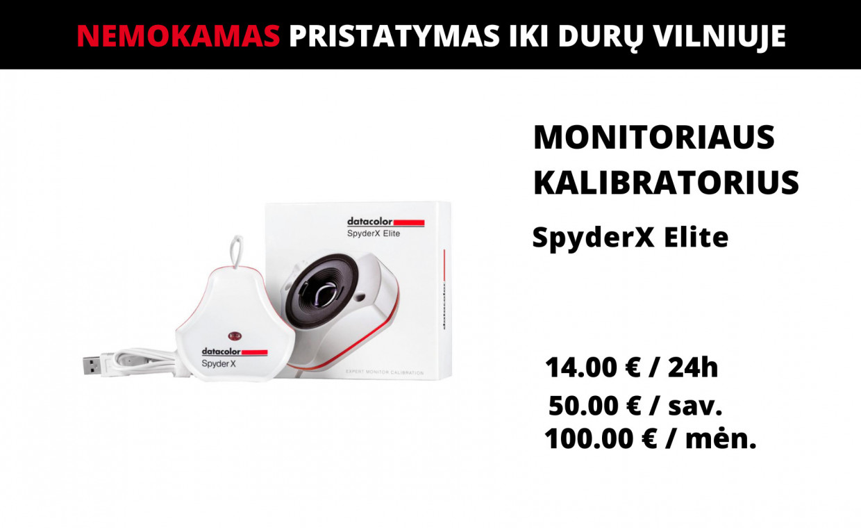 Fotoaparatų priedų nuoma, Monitoriaus kalibratorius SpyderX Elite nuoma, Vilnius