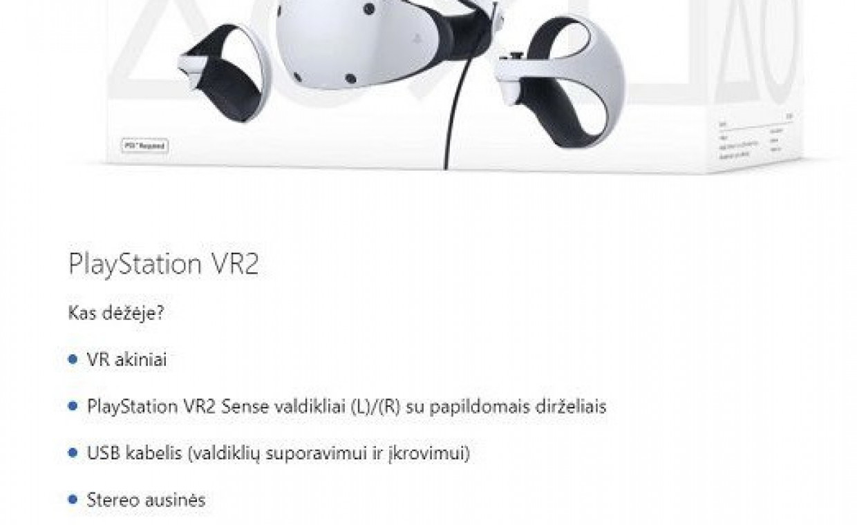 Žaidimų konsolių nuoma, SONY PlayStation VR2 akiniai nuoma, Vilnius