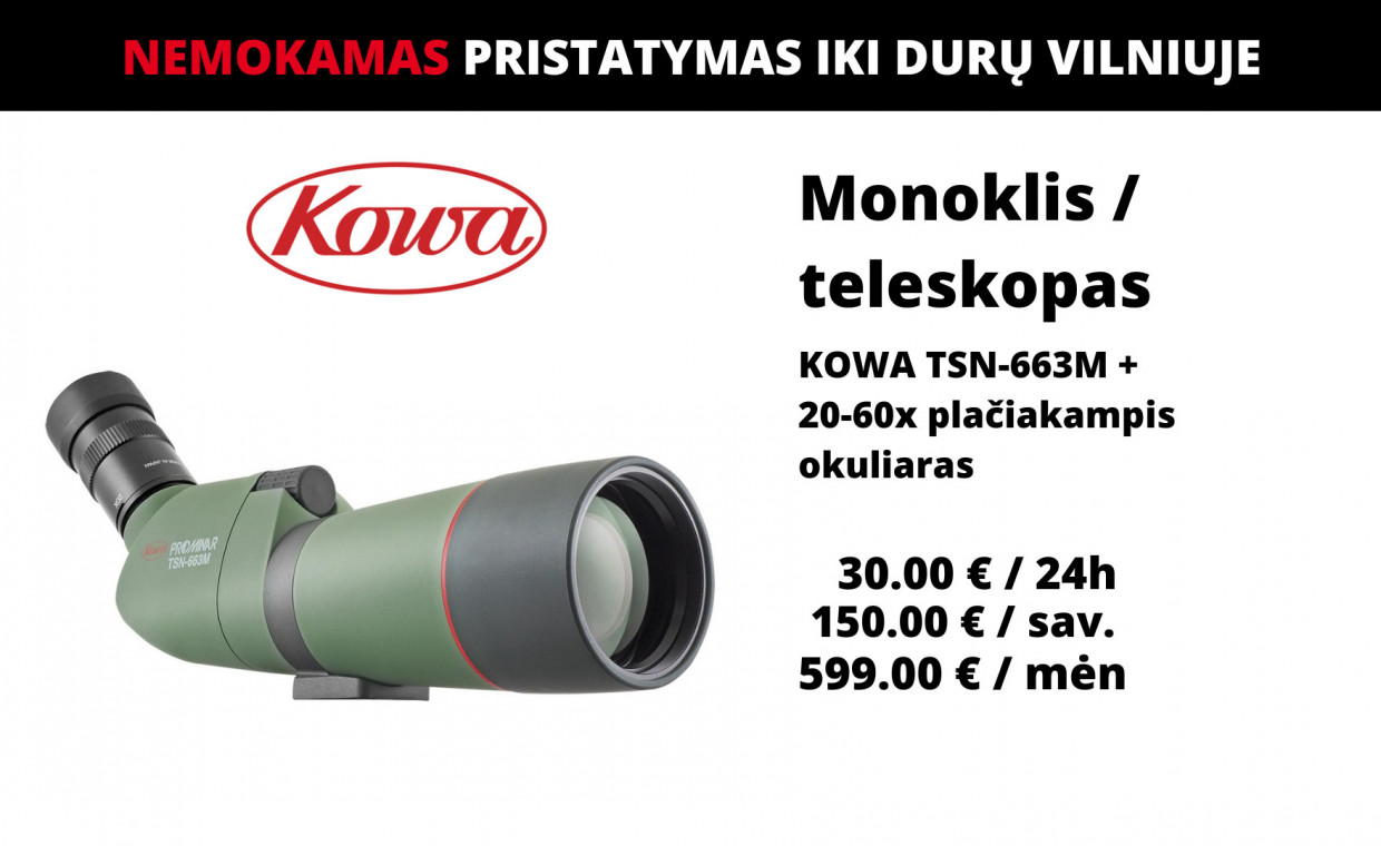 Laisvalaikio daiktų nuoma, Monoklis / teleskopas KOWA TSN-663M nuoma, Vilnius