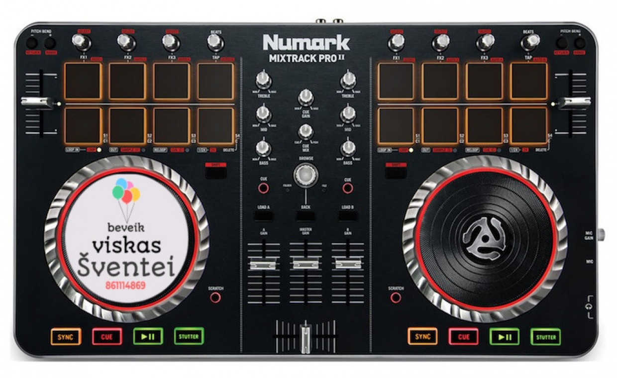 Renginių prekių nuoma, MixTrack Pro II  DJ pultas nuoma, Kaunas