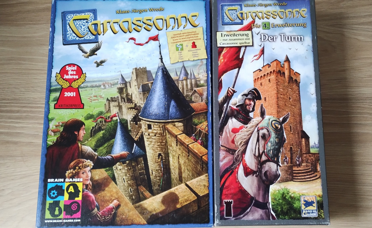 Laisvalaikio daiktų nuoma, Stalo žaidimas Carcassonne ir papildymai nuoma, Vilnius