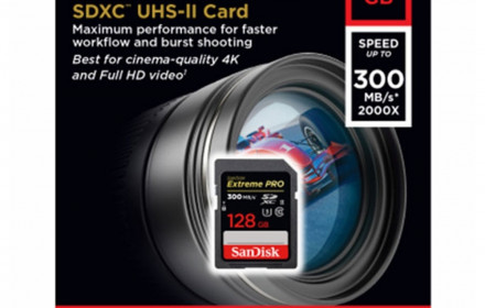 Sandisk 128gb v90 UHS-II SD kortelė