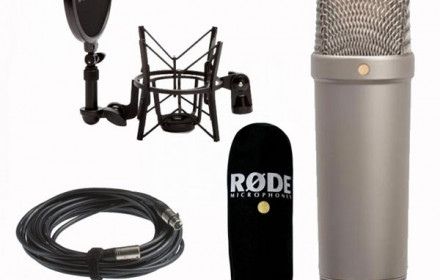 Studio mikrofonas "Rode NT"  ir korta